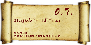 Olajkár Tímea névjegykártya